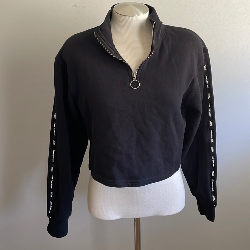 Vans zip neck cropped sweatshirt